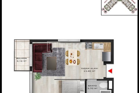 1+1 Lejlighed i Aksu, Antalya, Tyrkiet Nr. 226536 - 13