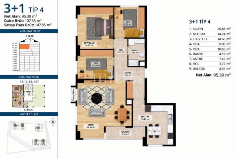 Продажа квартиры в Стамбуле, Турция 4+1, 220м2, №237543 – фото 18