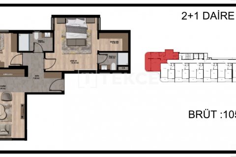 Продажа квартиры  в Эрдемли, Мерсине, Турция 2+1, 105м2, №100140 – фото 30