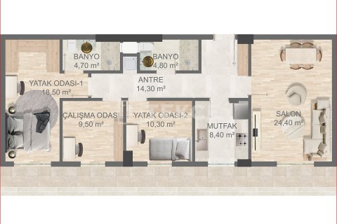 Продажа квартиры  в Аксу, Анталье, Турция 3+1, 130м2, №215853 – фото 21