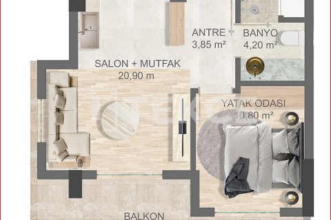 Продажа квартиры  в Аксу, Анталье, Турция 3+1, 130м2, №215853 – фото 22