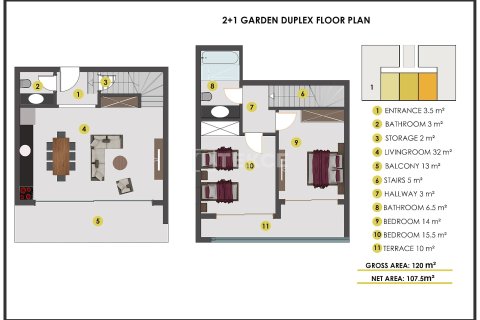 2+1 Takleilighet  i Alanya, Antalya, Tyrkia Nr. 224776 - 30
