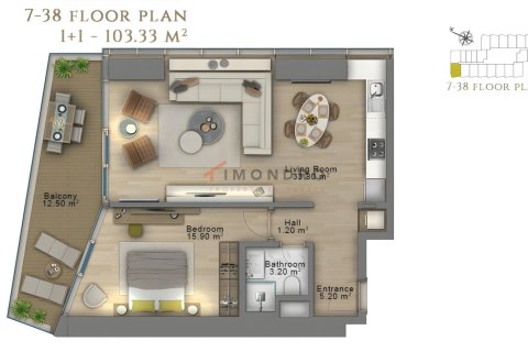 1+1 Wohnung  in Sisli, Istanbul, Türkei Nr. 225268 - 27