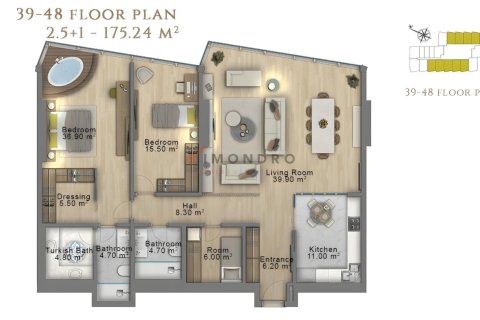 1+1 Wohnung  in Sisli, Istanbul, Türkei Nr. 225268 - 23