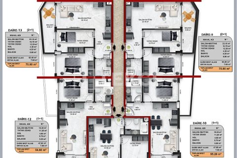 Продажа пентхауса  в Аланье, Анталье, Турция 2+1, 119м2, №226433 – фото 22