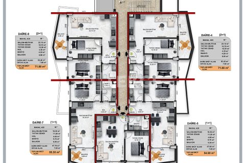 2+1 Lejlighed i Alanya, Antalya, Tyrkiet Nr. 226432 - 24