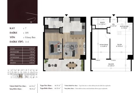 آپارتمان در Atasehir، Istanbul ، ترکیه 57 متر مربع. شماره 221535 - 9