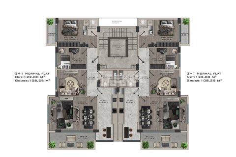 3+1 Wohnung  in Alanya, Antalya, Türkei Nr. 224387 - 24