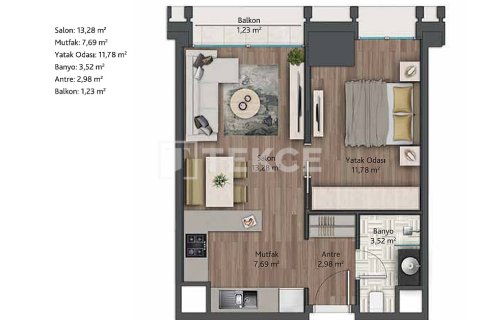 آپارتمان در  Istanbul ، ترکیه 1 خوابه ، 47 متر مربع.  شماره 224389 - 19