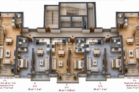 2+1 Penthouse  i Alanya, Antalya, Tyrkiet Nr. 238103 - 22