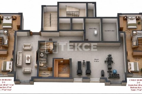 2+1 Penthouse  i Alanya, Antalya, Tyrkiet Nr. 238103 - 20