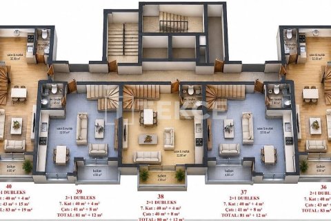 2+1 Penthouse  i Alanya, Antalya, Tyrkiet Nr. 238103 - 19