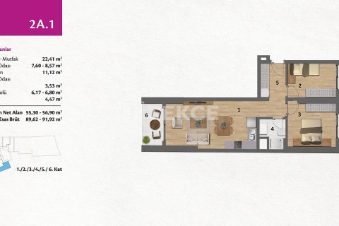 3+1 Lägenhet  i Izmir, Turkiet Nr. 221608 - 23