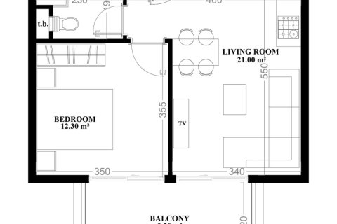 Квартира в Yekta Blue V Residence 1+1, Махмутлар, Анталья, Турция №217233