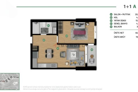 Продажа квартиры  в Сарыере, Стамбуле, Турция 1+1, 53м2, №221210 – фото 15