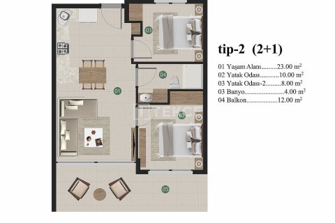 Daire  2+1  Milas, Muğla, Türkiye №217859 - 19