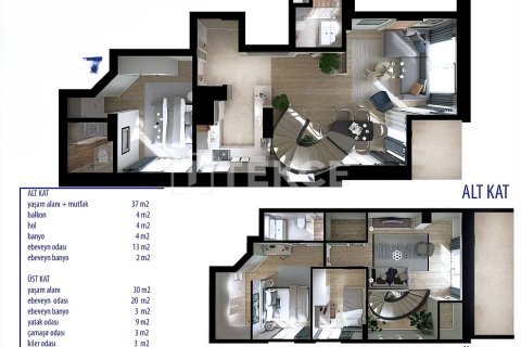 3+1 Lejlighed i Antalya, Tyrkiet Nr. 217858 - 16