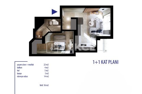 3+1 Lejlighed i Antalya, Tyrkiet Nr. 217858 - 14