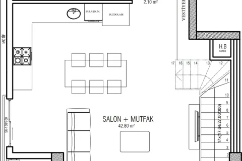 3+1 Lejlighed  i Mugla, Tyrkiet Nr. 220454 - 11