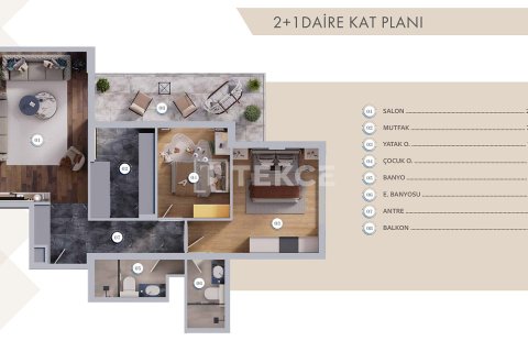 Продажа квартиры  в Измире, Турция 2+1, 100м2, №212071 – фото 19