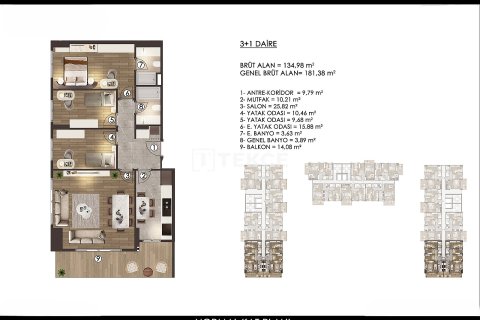 Продажа квартиры  в Стамбуле, Турция 3+1, 174м2, №212067 – фото 17