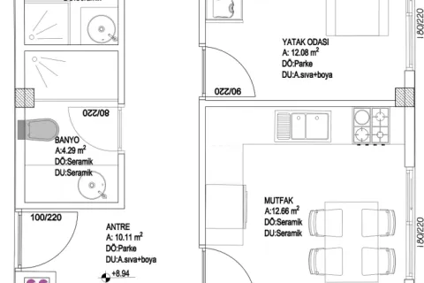 2+1 Lejlighed  i Aksu, Antalya, Tyrkiet Nr. 220897 - 18