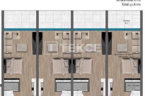 آپارتمان در  Girne ، ترکیه 47 متر مربع.  شماره 222135 - 11