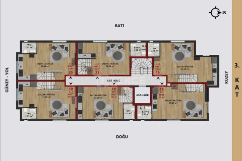 آپارتمان در  Antalya ، ترکیه 2 خوابه ، 95 متر مربع.  شماره 222133 - 15