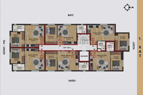 آپارتمان در  Antalya ، ترکیه 2 خوابه ، 95 متر مربع.  شماره 222133 - 13
