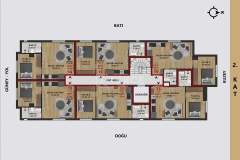 آپارتمان در  Antalya ، ترکیه 2 خوابه ، 95 متر مربع.  شماره 222133 - 14