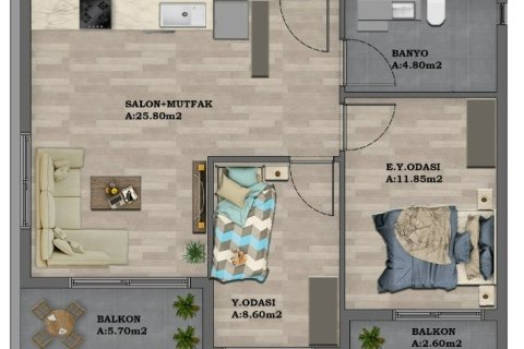 2+1 Wohnung in Aksu, Antalya, Türkei Nr. 221008 - 27