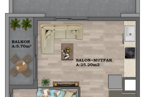 2+1 Lejlighed  i Aksu, Antalya, Tyrkiet Nr. 221009 - 27