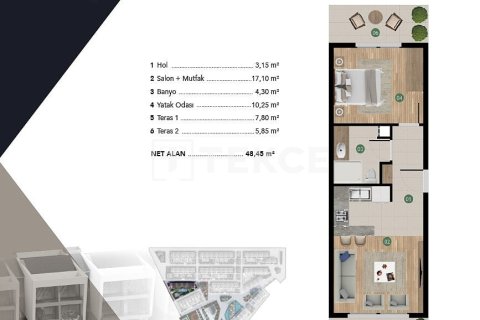 Продажа квартиры в Кушадасы, Айдыне, Турция 1+1, 48м2, №224768 – фото 21