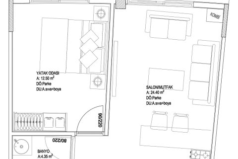 Продажа квартиры  в Мугле, Турция, 52м2, №224298 – фото 4