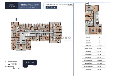 آپارتمان در Küçükçekmece،  Istanbul ، ترکیه 4 خوابه ، 230 متر مربع.  شماره 217287 - 14