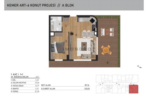 Продажа квартиры  в Эйюпе, Стамбуле, Турция 1+1, 87м2, №221515 – фото 20