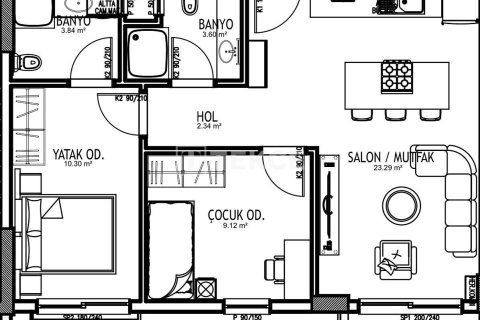 Продажа квартиры в Аксу, Анталье, Турция 1+1, 56м2, №213212 – фото 20