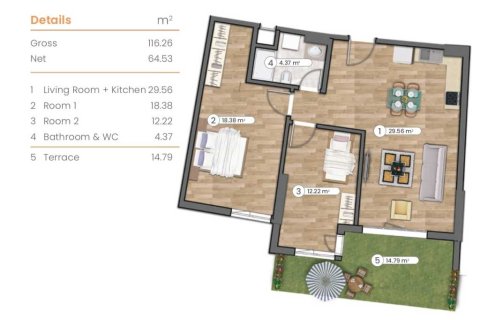 2+1 Lejlighed  i Istanbul, Tyrkiet Nr. 233989 - 11