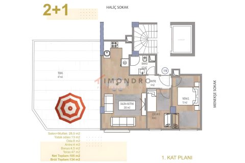 آپارتمان در Beyoglu،  Istanbul ، ترکیه 2 خوابه ، 134 متر مربع.  شماره 221843 - 19