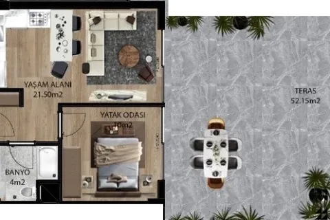 Daire  1+1  Aksu, Antalya, Türkiye №220505 - 9