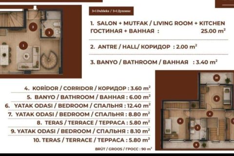 1+1 Lejlighed  i Lara, Antalya, Tyrkiet Nr. 229074 - 14