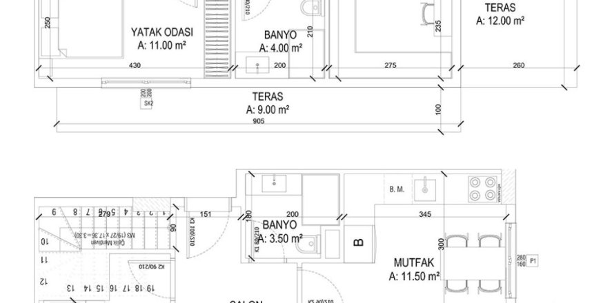 Квартира в Yekta Ada Life Residence 3+1, Махмутлар, Анталья, Турция №226353