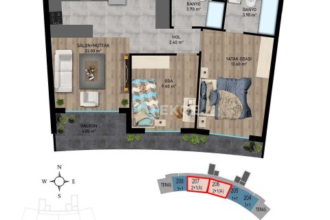 Apartment for sale in Aksu, Antalya, Turkey, 2 bedrooms, 67m2, No. 215076 – photo 14