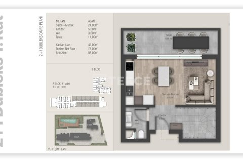 1+1 Lejlighed i Aksu, Antalya, Tyrkiet Nr. 238083 - 20