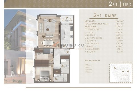 5+1 Leilighet  i Istanbul, Tyrkia Nr. 215829 - 14