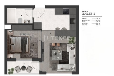 1+1 Wohnung in Ankara, Türkei Nr. 238116 - 12