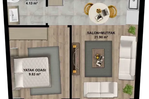 Продажа квартиры  в Аксу, Анталье, Турция 1+1, 45.95м2, №220855 – фото 24