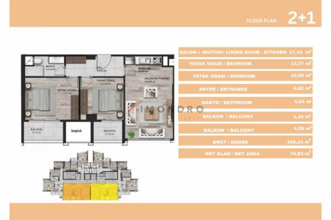 Продажа квартиры в Сарыере, Стамбуле, Турция 2+1, 106м2, №211605 – фото 18