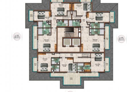 3+1 Takvåning  i Mahmutlar, Antalya, Turkiet Nr. 100568 - 5