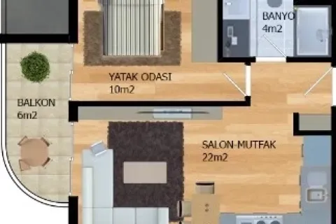 1+1 Lejlighed  i Alanya, Antalya, Tyrkiet Nr. 220436 - 26